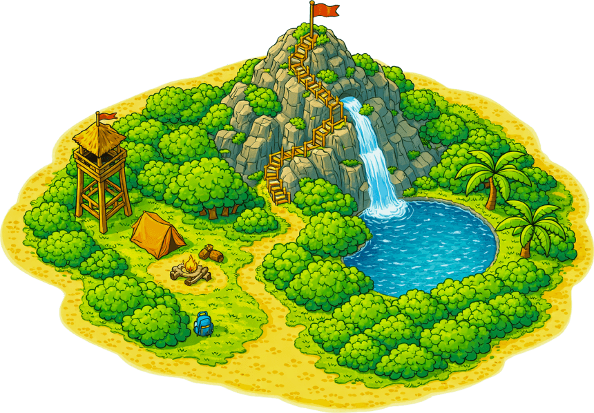 Illustratie van het Planeiland